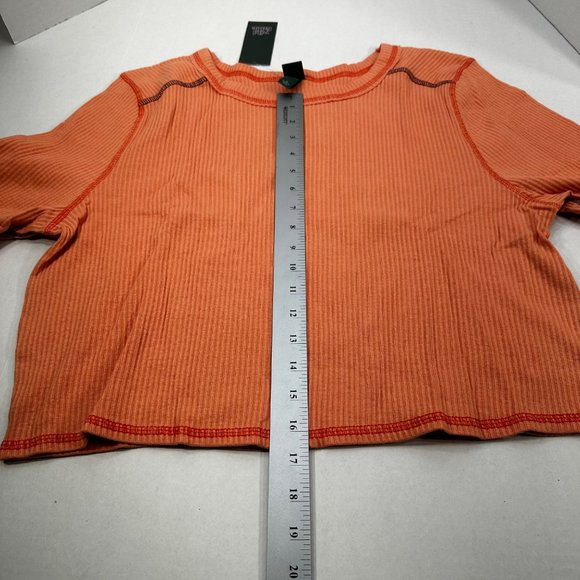 Wild Fable Women's Size 1X Long Sleeve Slim Fit Baby Ribbed Tee Shirt Peach New - Picture 13 of 13